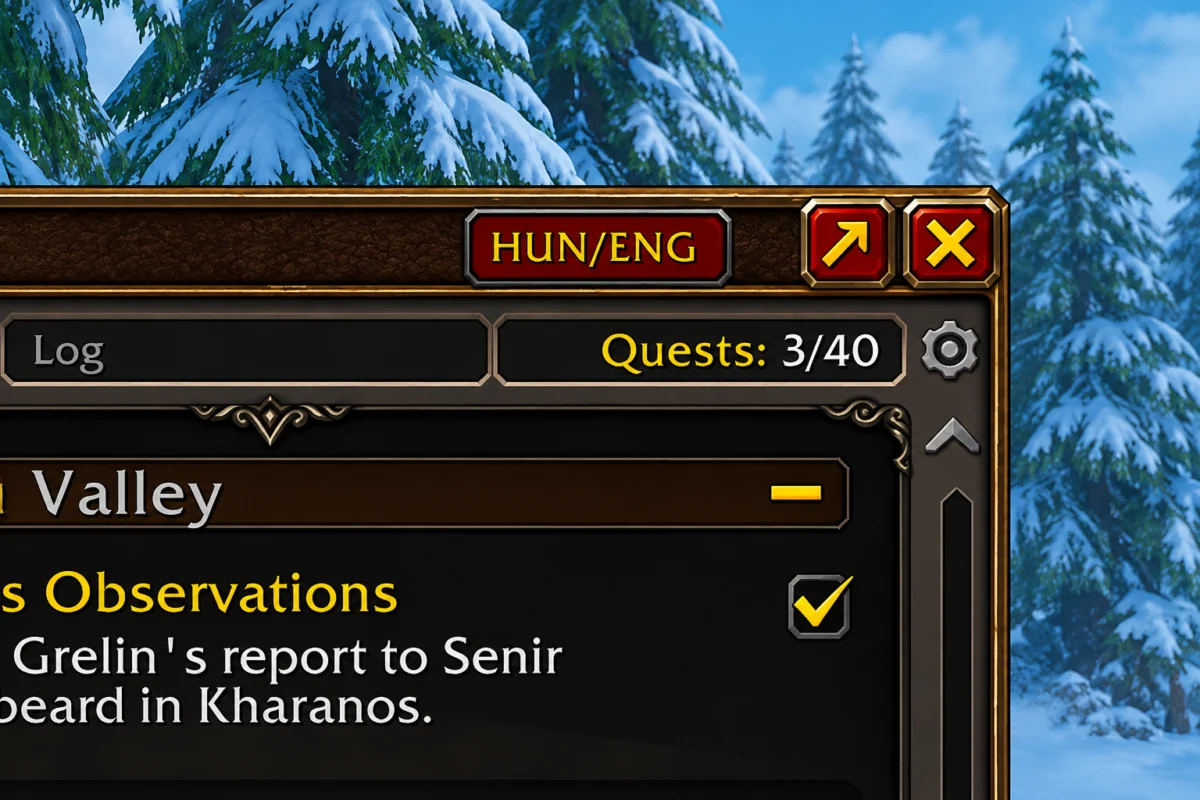 ForeverHUN HUN/ENG kapcsoló a WoW Forever küldetésnaplójában