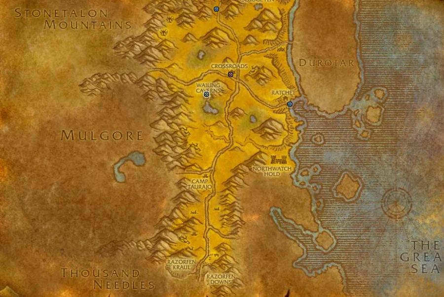 Wailing Caverns térkép